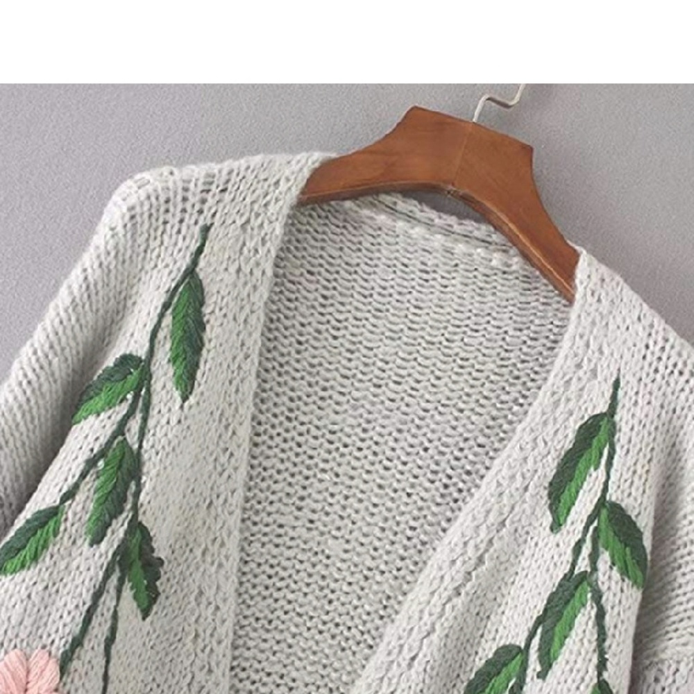 Trombley Floral Embroidered Oversized Cardigan - Picture 3 of 8
